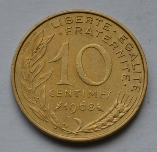 Франция, 10 сантимов 1968 г.