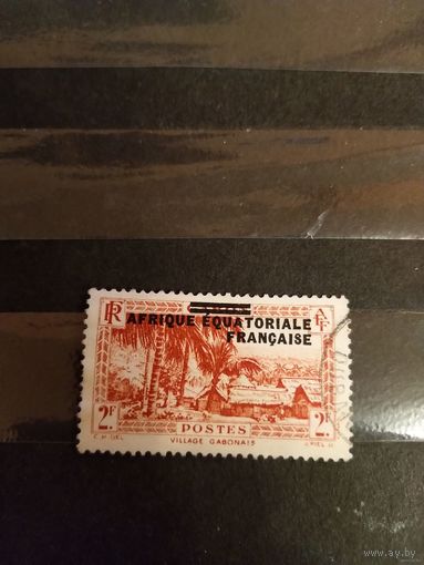 1936 французская колония Экваториальная Африка дорогая концовка серии Ивер 26 оценка 15 евро флора архитектура (2-3)