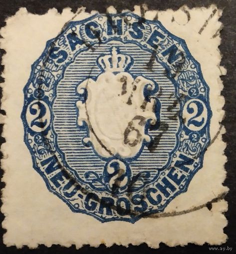 Старые немецкие земли. Саксония. 1863г. Mi18