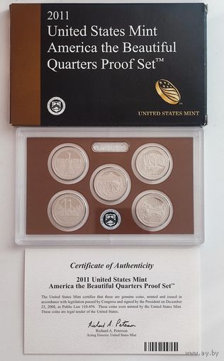 США 25 центов 2011 г. двор "s" Национальные парки ПРУФ СЕТ.