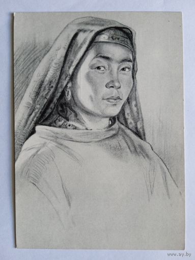 1958. Краснопольский. Портрет колхозницы