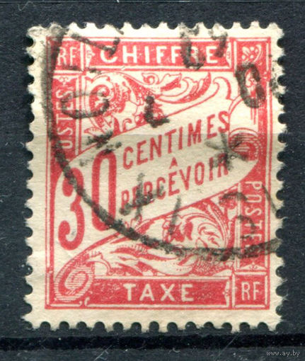 Франция - 1893/96г. - portomarken, доплатные марки, 30 с - 1 марка - гашёная [Mi 31]. #2-Fr-25-A-2
