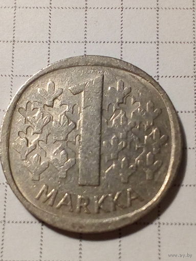 1 марка Финляндия 1977 год.