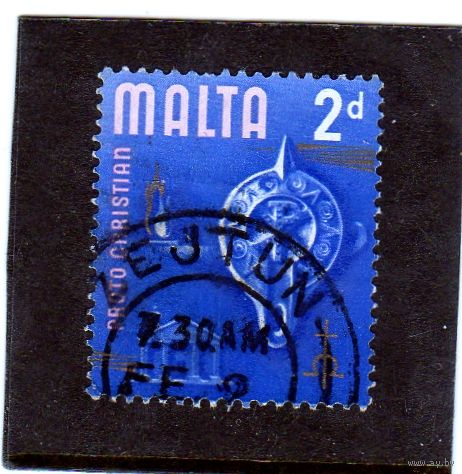 Мальта.Ми-304. Христограмма-монограмма из греческих букв, символизирующая имя Христа. Дохристианская эра.Серия: История Мальты (1965-1977).