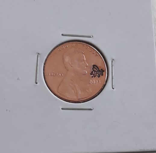 Сувенирная монета "1 цент 2023Р " пчёлка " США