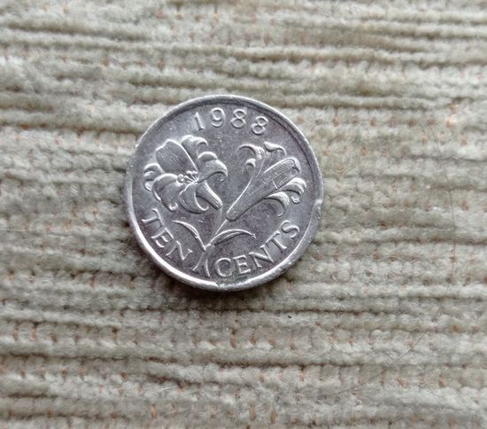 Werty71 Бермуды Бермудские острова 10 центов 1988 Лилия