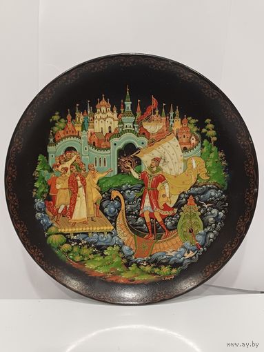 Все лоты с 1р.Редкая Палех тарелка