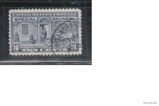 США-1922, (Мих.258А),   гаш. , Спец.доставка, Мотоцикл(одиночка), перф. 11