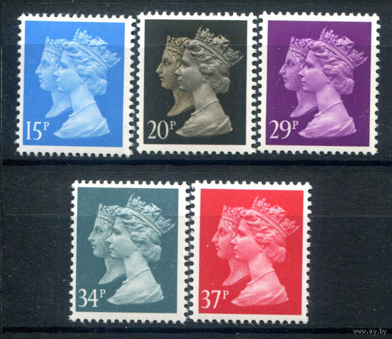 Великобритания - 1990г. - королева Елизавета II, стандартный выпуск - 5 марок - полная серия, MNH [Mi 1240-1244]. #3-GB-Z-1-18