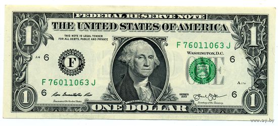 1 доллар 2013 F