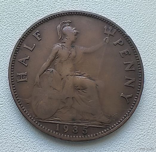 Великобритания 1/2 Пенни, 1935  5-8-14