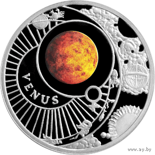 Торги. Серебро. Венера . 10 рублей , Solar System . Сонечная сістэма , Солнечная Система ,  2012 год .