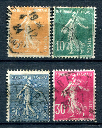 Франция (Республика) - 1921/22г. - сеятельница - 4 марки - полная серия, гашёные [Mi 140-143]. #1-Fr-13-A-1