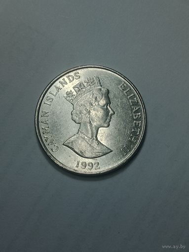 Каймановы острова 25 центов 1992 года .