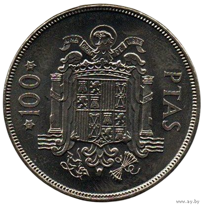 КОРОЛЕВСТВО ИСПАНИЯ. 100 ПЕСЕТ 1975(76). РЕДКАЯ