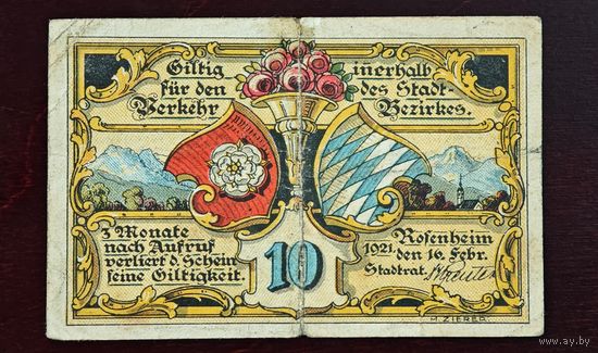 1921 год Германия 10 марок