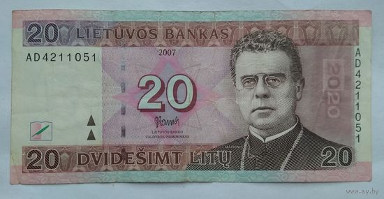 Литва 20 лит 2007 г.