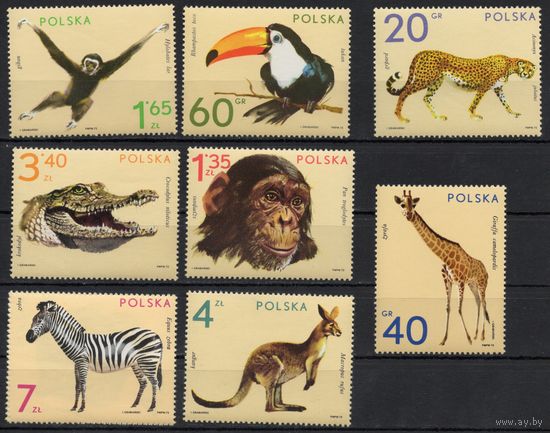 Польша 1972. Фауна зоопарка. 8 марок (2162)