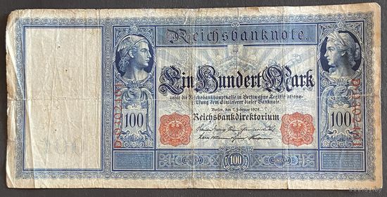 Банкнота 100 марок 1908 год. Германская империя .