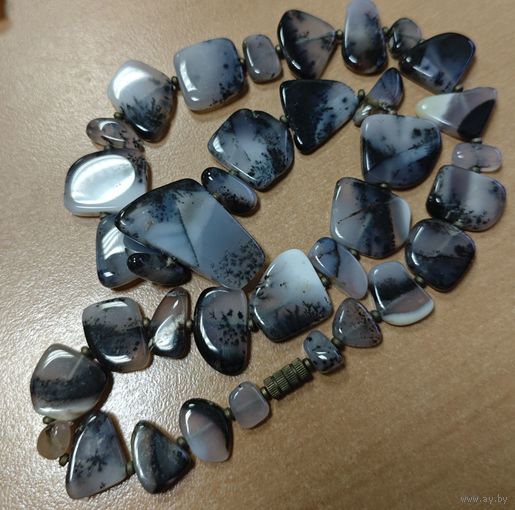 Бусы СССР. Халцедон. 50см