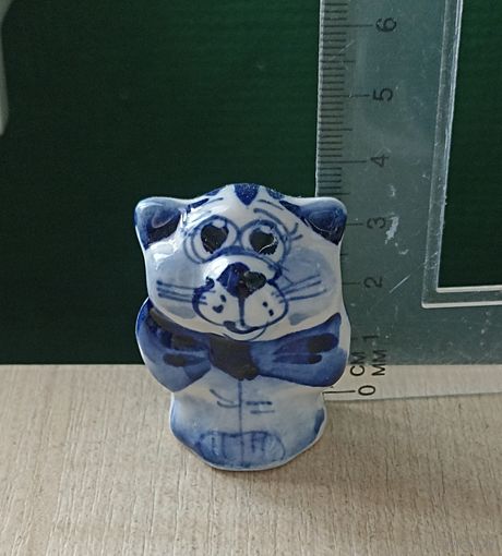 Фарфоровая фигурка статуэтка Кот под гжель