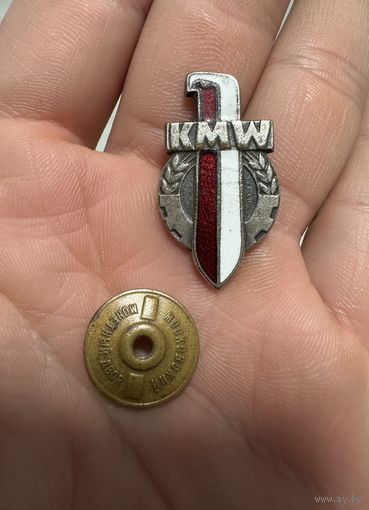 Значок Польский. KMW Кружки военной молодежи
