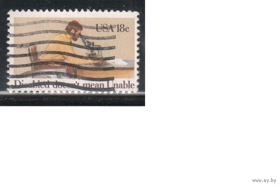 США-1981, (Мих.1497) , гаш. , Инвалиды, Микроскоп, (одиночка)