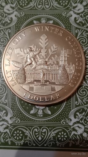 Острова Кука 1 доллар 2001 зимние Олимпийские игры 2002