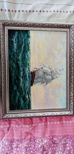 Парусник. Масло. Холст. 30на40.