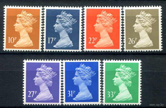 Великобритания - 1990г. - королева Елизавета II, стандартный выпуск - 7 марок - полная серия, MNH [Mi 1283-1289]. #3-GB-Z-1-18
