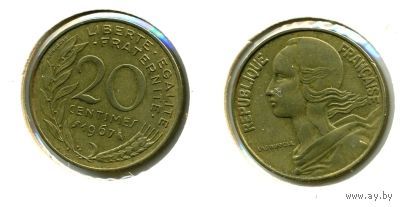Франция, 20 сантимов 1967