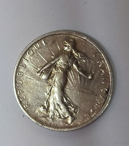 1 франк 1916 Франция серебро!