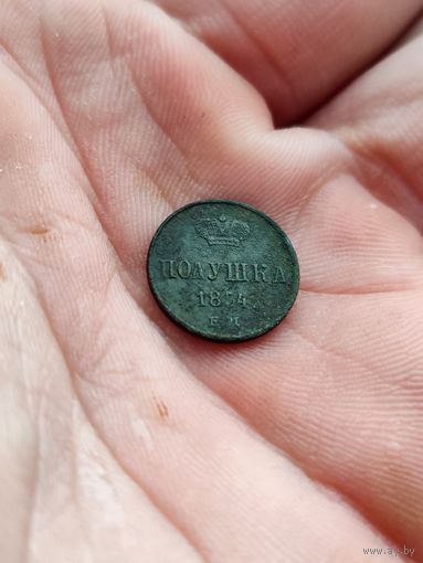 Полушка 1854 ем красивая Николая первого! НЕ частая в коллекцию!! С рубля!