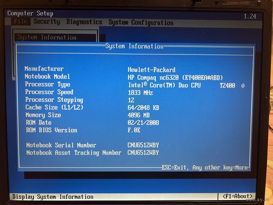 Ноутбук HP Compaq nc6320
