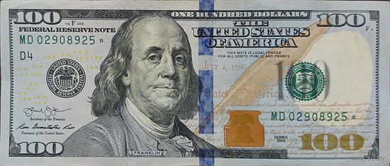 100 USD "звёздная серия" 2013, MD 02908925*