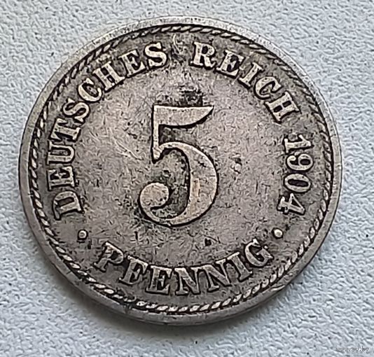 Германия 5 пфеннигов, 1904 А 2-12-4