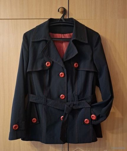 Куртка-пиджак женский деми 52 размера, черный