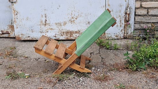 Стул раскладной Германия ХХ век, туризм, охота, рыбалка, загородная жизнь, удобный.