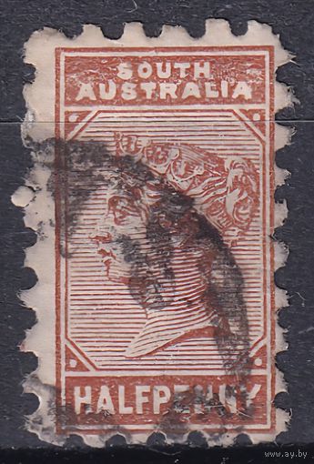 171.Aust. Великобритания. Австралийские штаты. Южная Австралия. Виктория. Стандарт. 1889 г. 1/2p. Mi.#51bA.