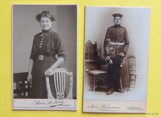 Фото визит-портрет "Военный", "Дама", Германия, до 1917 г. Цена за единицу