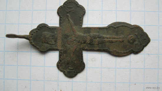 Крестик старинный, нательный. Бронза, литье.