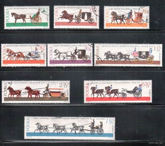 Польша-1965,(Мих.1644-1652)  гаш.  , Лошади (полная серия)