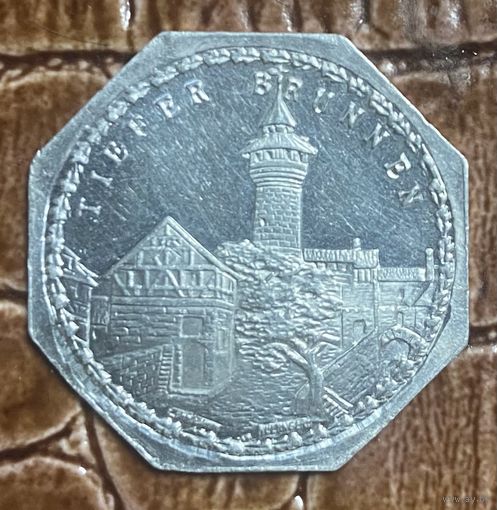 Германия Нюрнберг нотгельд 20 пфеннигов 1919 год. Глубокий колодец. трамвайный жетон