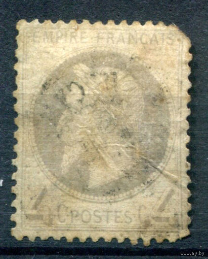 Франция (Империя) - 1862/70г. - император Наполеон III, 4 с - 1 марка - гашёная [Mi 26]. #1-Fr-3-A-1