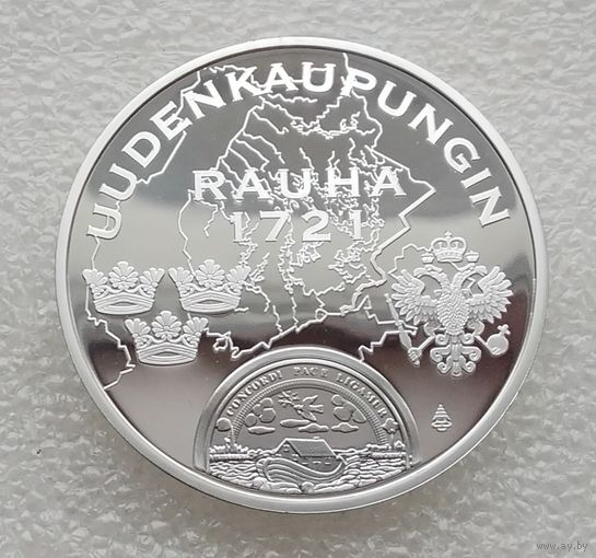История Финляндии. Ништадтский мирный договор 1721 г. Серебро. Проба.