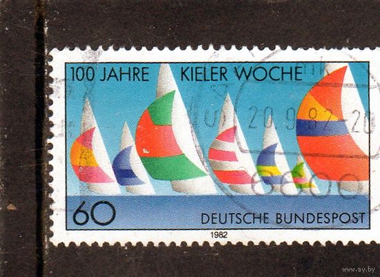 Германия.Ми-1132.Парусник.Kieler Woche. Серия: Столетие Регаты в Киле.1982.
