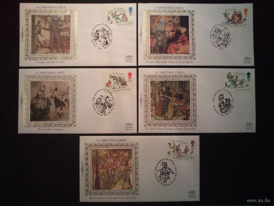 Великобритания 1993 г.Серия:Рождество 1993 года .5 конвертов.