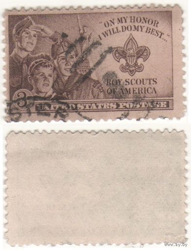 США 1950.06.30 (Mi)US613 марка Американские бойскауты - 3c (г) (a1-20 ТОРГ