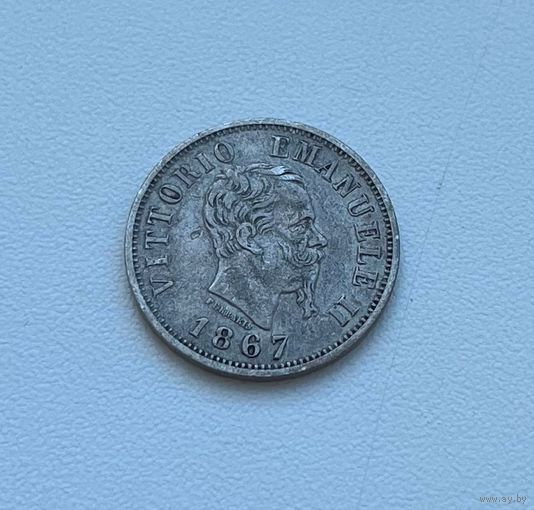 ИТАЛИЯ  50 чентезими 1867 г.