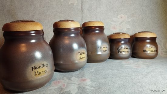 Набор глиняных горшочков Лекавыя раслiны Беларусi